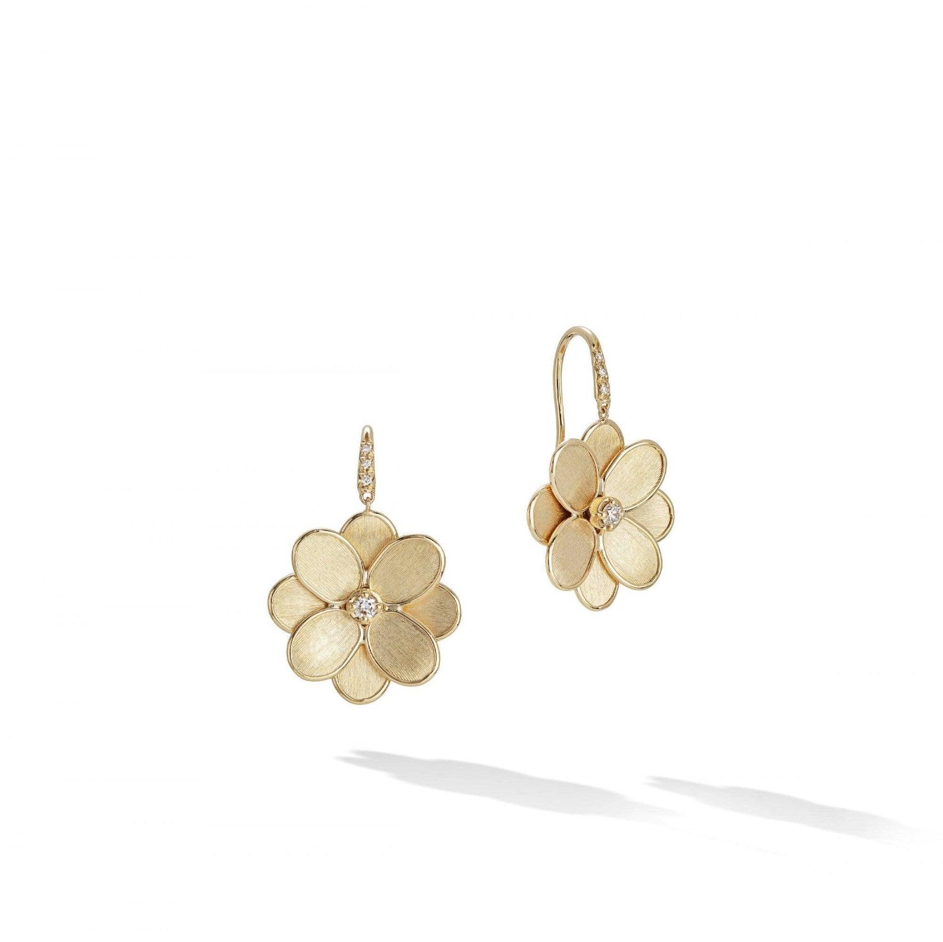 Petali Earrings in 18k Yellow Gold with Diamonds French Hook - Orsini Jewellers NZ
