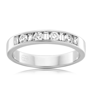 Women&#39;s Large White Gold Alternate Diamond Wedding Ring - Orsini Jewellers