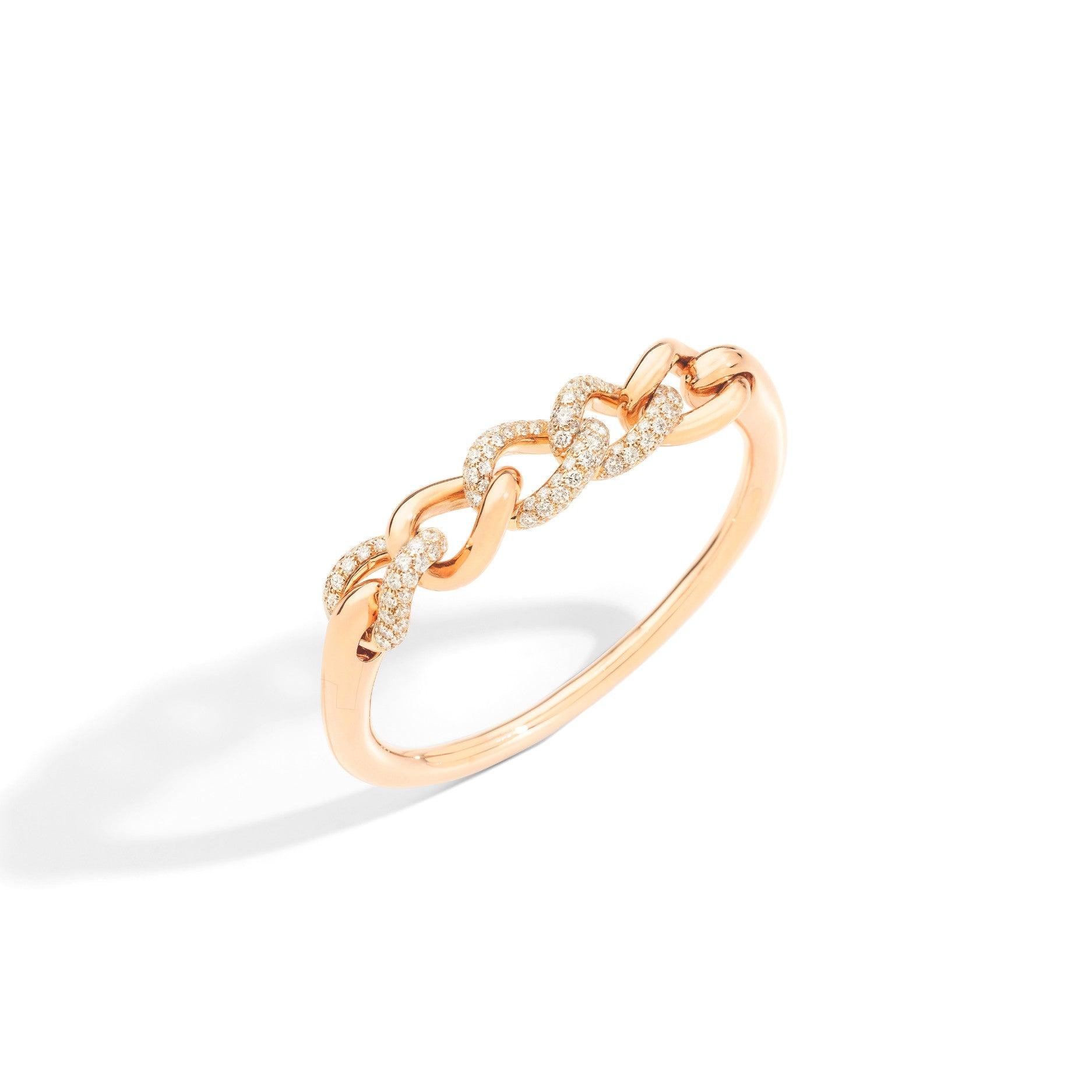 Pomellato Tango Bangle in 18k Rose Gold with Diamonds - Orsini Jewellers NZ