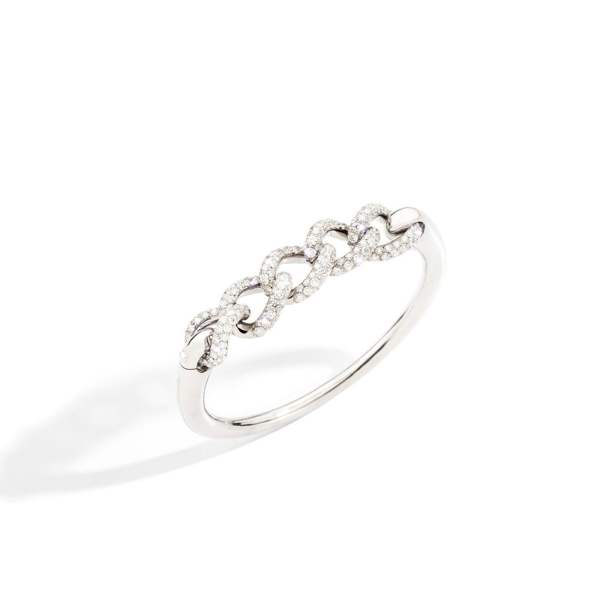 Pomellato Tango Bangle in 18k White Gold with Diamonds - Orsini Jewellers NZ