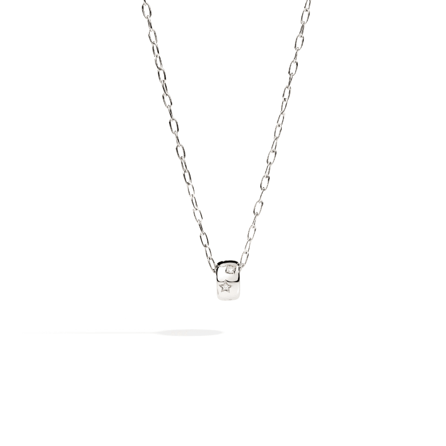 Iconica Necklace in 18k Rhodium Plated White Gold with Diamonds - Orsini Jewellers NZ