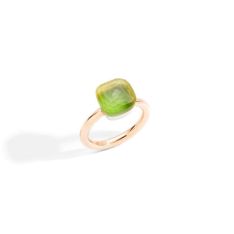 Nudo Gelè Ring in 18k Rose and White Gold with Lemon Quartz and Chrysoprase - Orsini Jewellers NZ