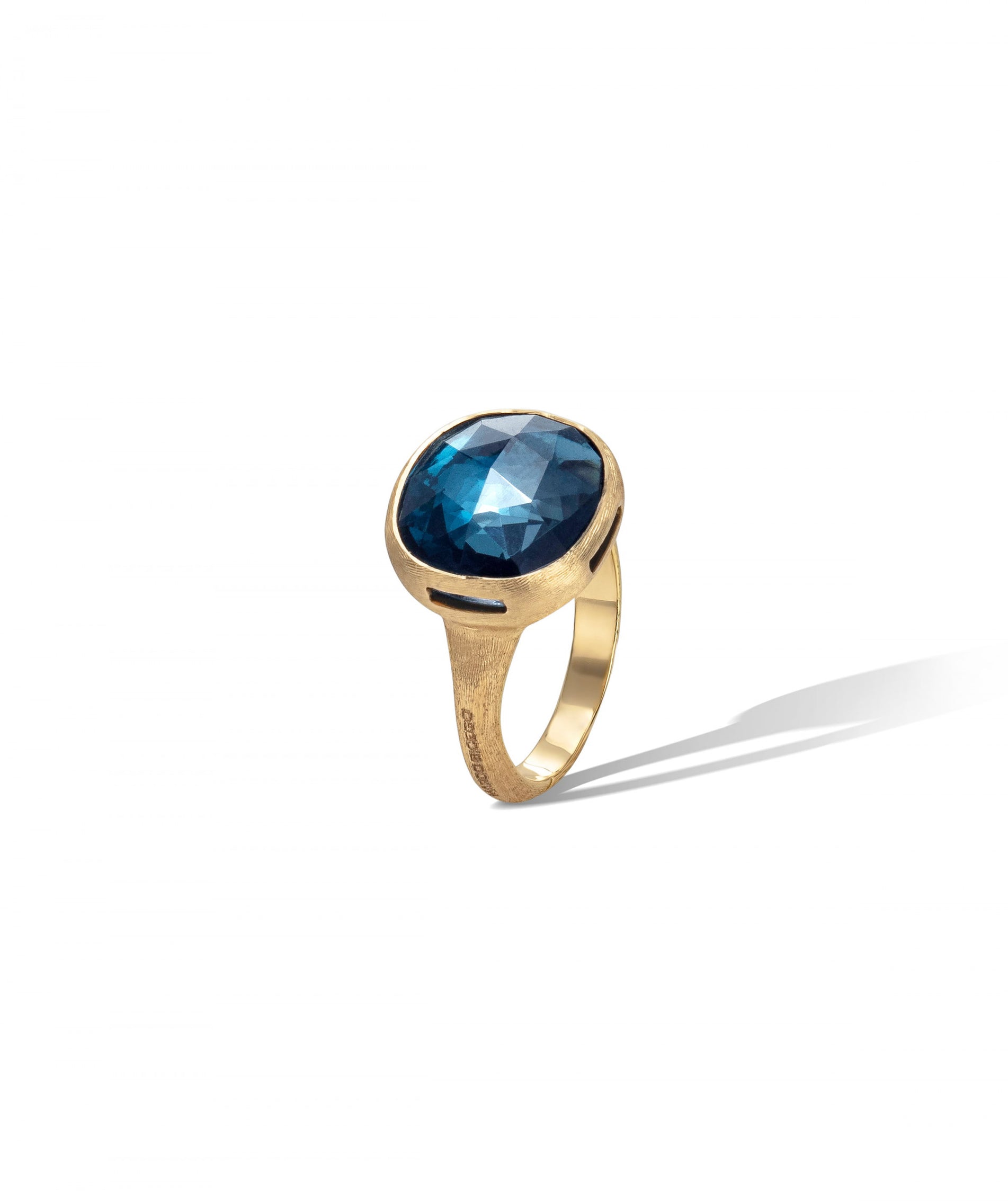 Jaipur Colour Ring in 18k Yellow Gold with London Blue Topaz Large - Orsini Jewellers NZ
