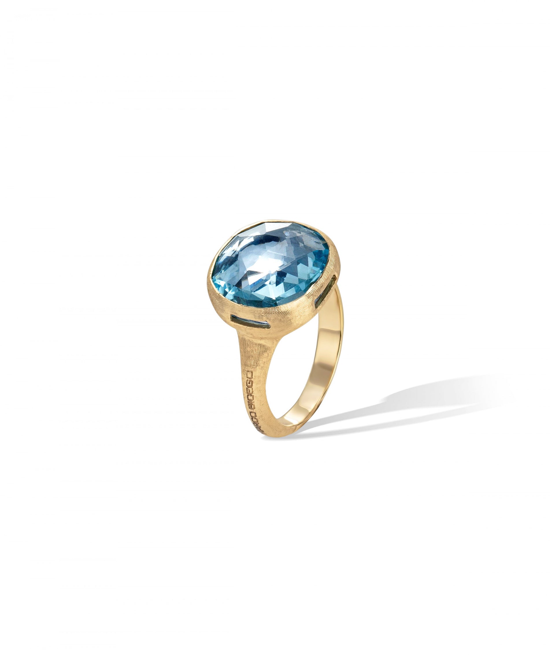 Jaipur Colour Ring in 18k Yellow Gold with Sky Blue Topaz Large - Orsini Jewellers NZ