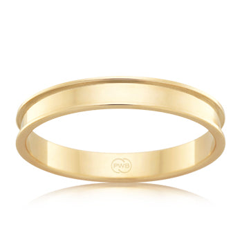 Raised Edge Yellow Gold Womens Wedding Ring - Orsini Jewellers