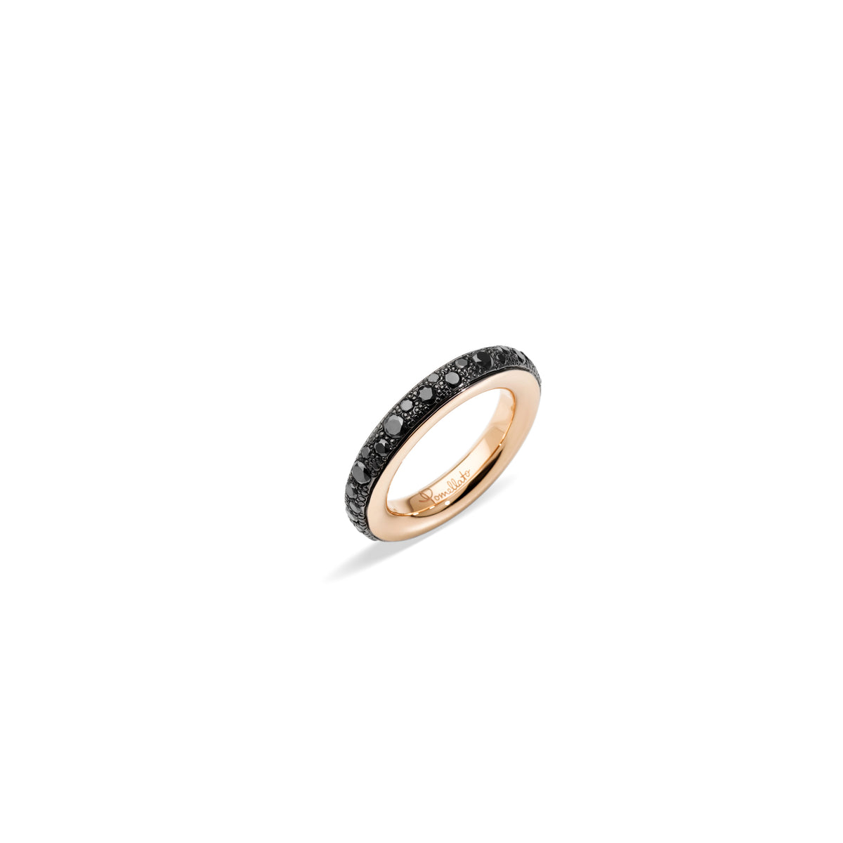Iconica Ring in 18k Rose Gold with Pave Black Diamonds - Orsini Jewellers NZ