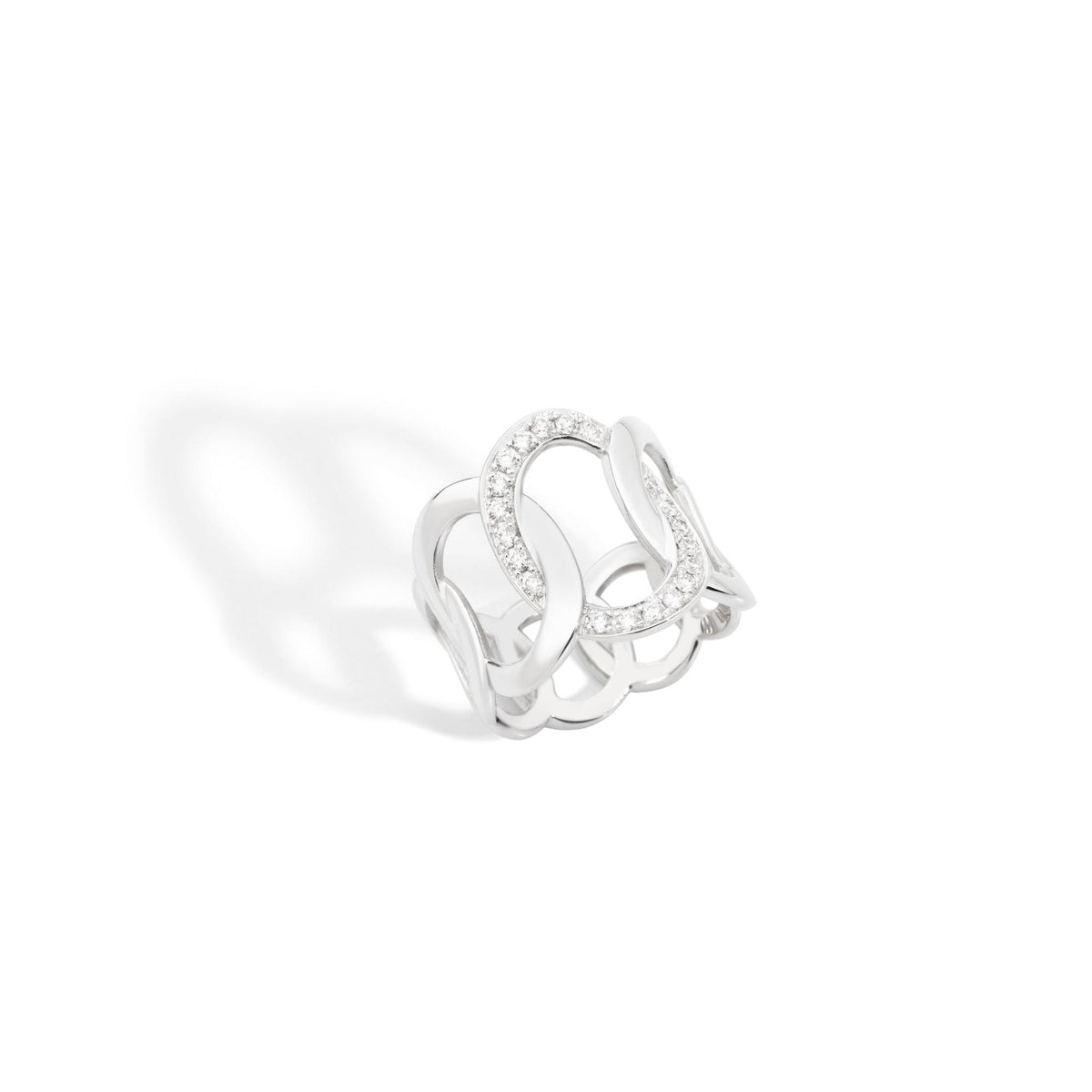 Brera Ring in 18k Rhodium-plated White Gold with Diamonds - Orsini Jewellers NZ