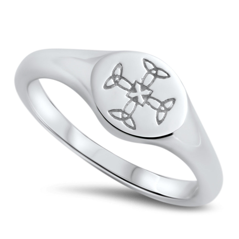 St Cuthbert&#39;s Sterling Silver Crest Ring - Orsini Jewellers NZ