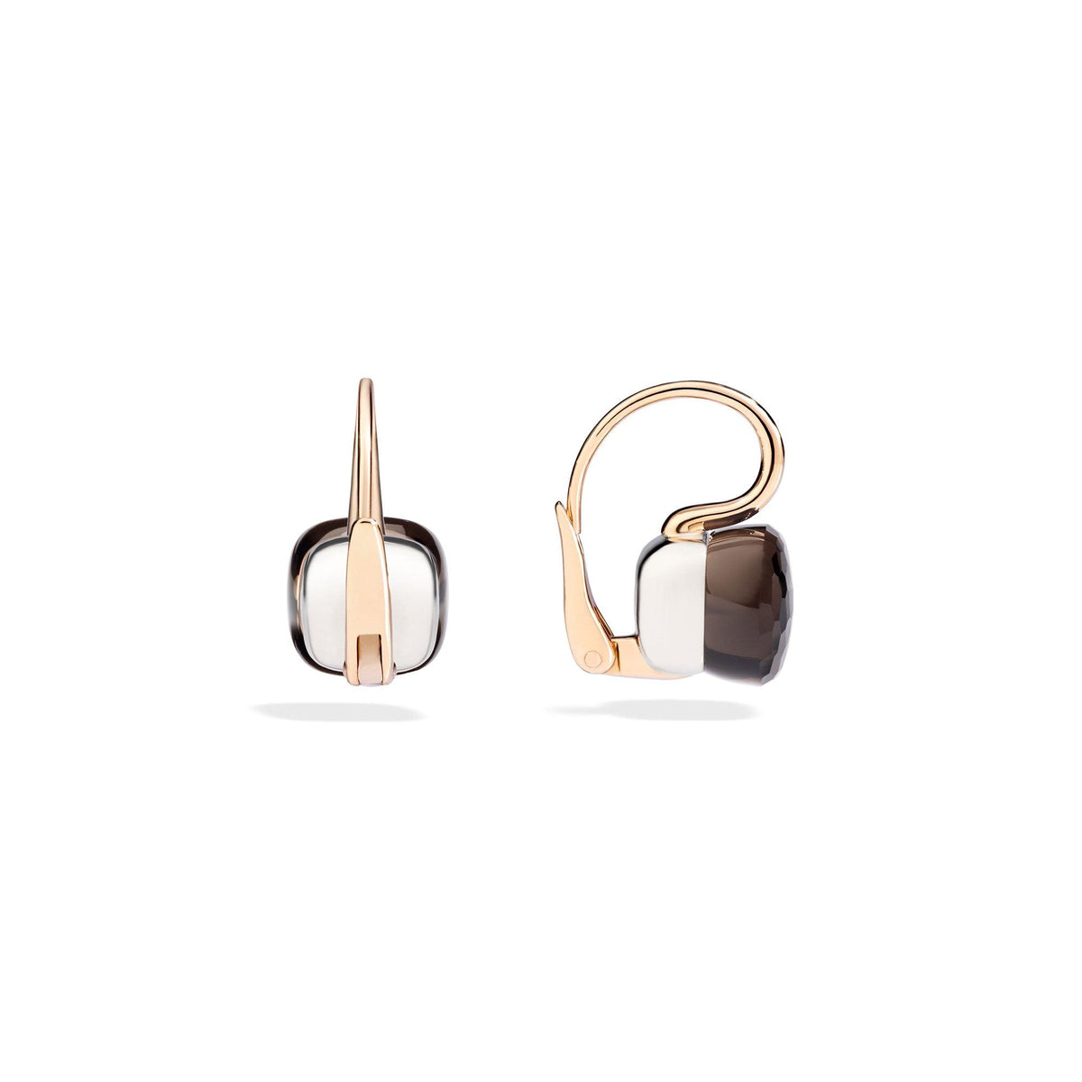 Nudo Classic Earrings in 18k Rose and White Gold with Smoky Quartz - Orsini Jewellers NZ