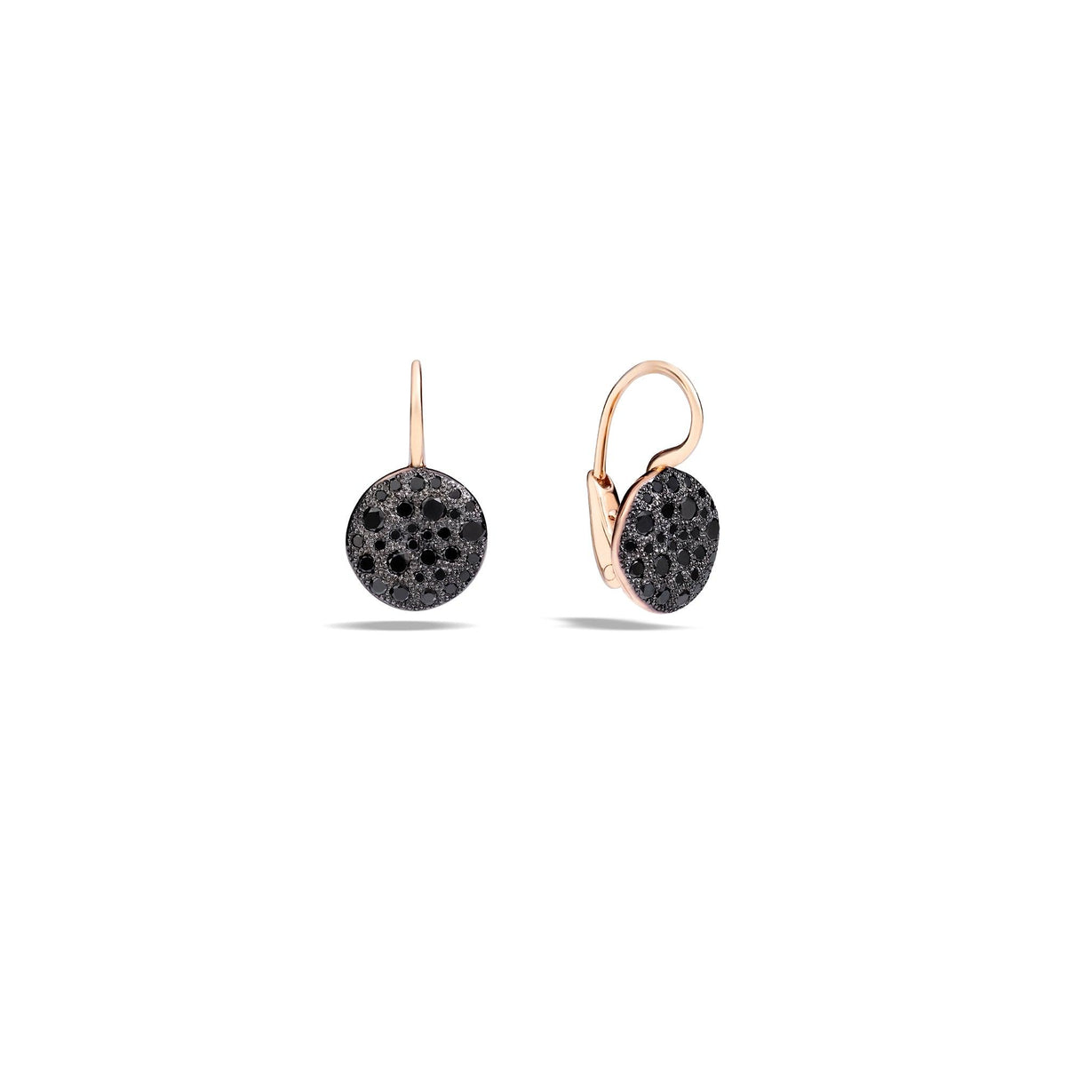 Sabbia Earrings in 18k Rose Gold with Black Diamonds - Orsini Jewellers NZ