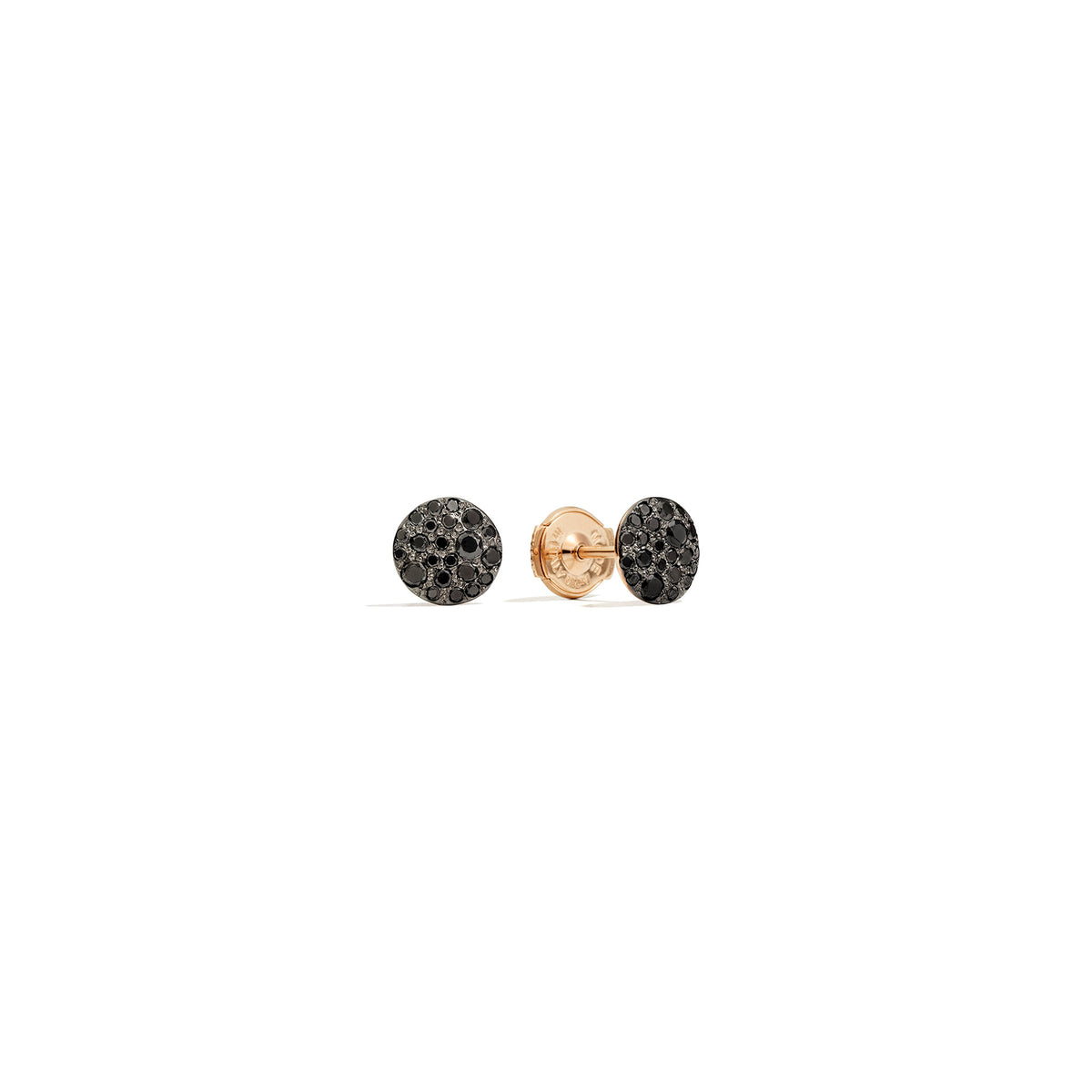 Sabbia Stud Earrings in 18k Rose Gold with Black Diamonds - Orsini Jewellers NZ