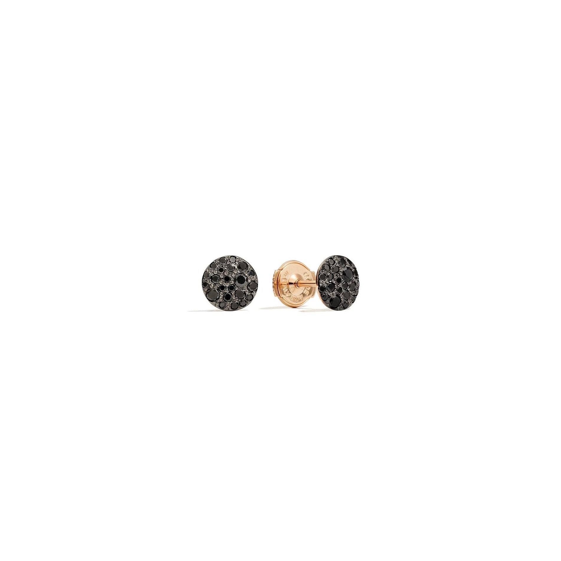 Sabbia Stud Earrings in 18k Rose Gold with Black Diamonds - Orsini Jewellers NZ