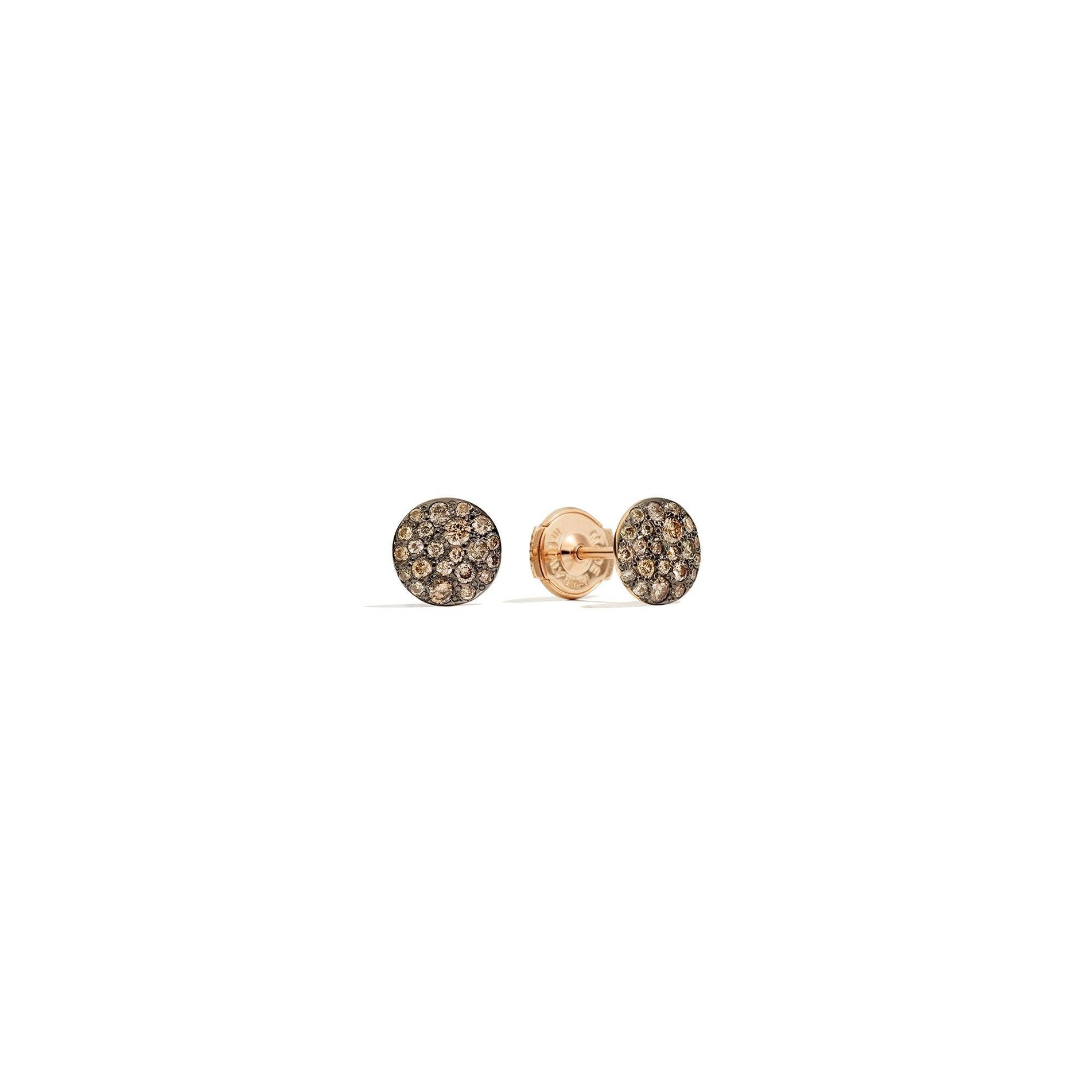 Sabbia Stud Earrings in 18k Rose Gold with Brown Diamonds - Orsini Jewellers NZ