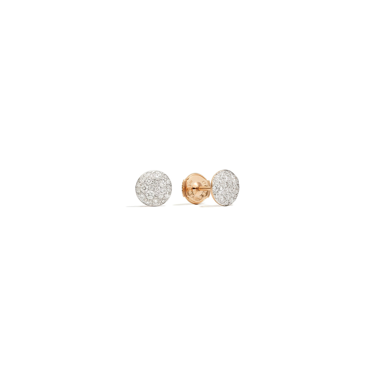 Sabbia Stud Earrings in 18k Rose Gold with Diamonds - Orsini Jewellers NZ