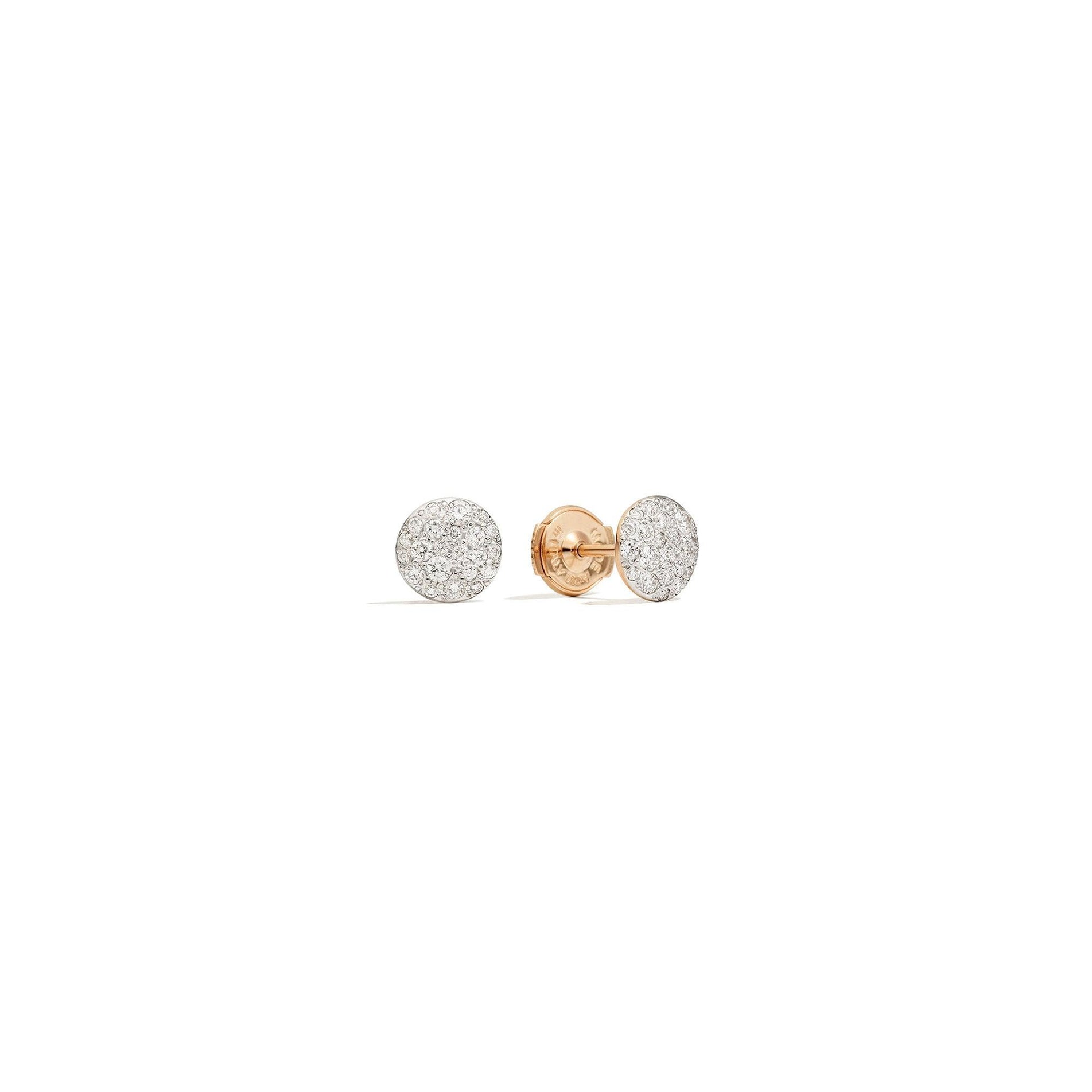 Sabbia Stud Earrings in 18k Rose Gold with Diamonds - Orsini Jewellers NZ