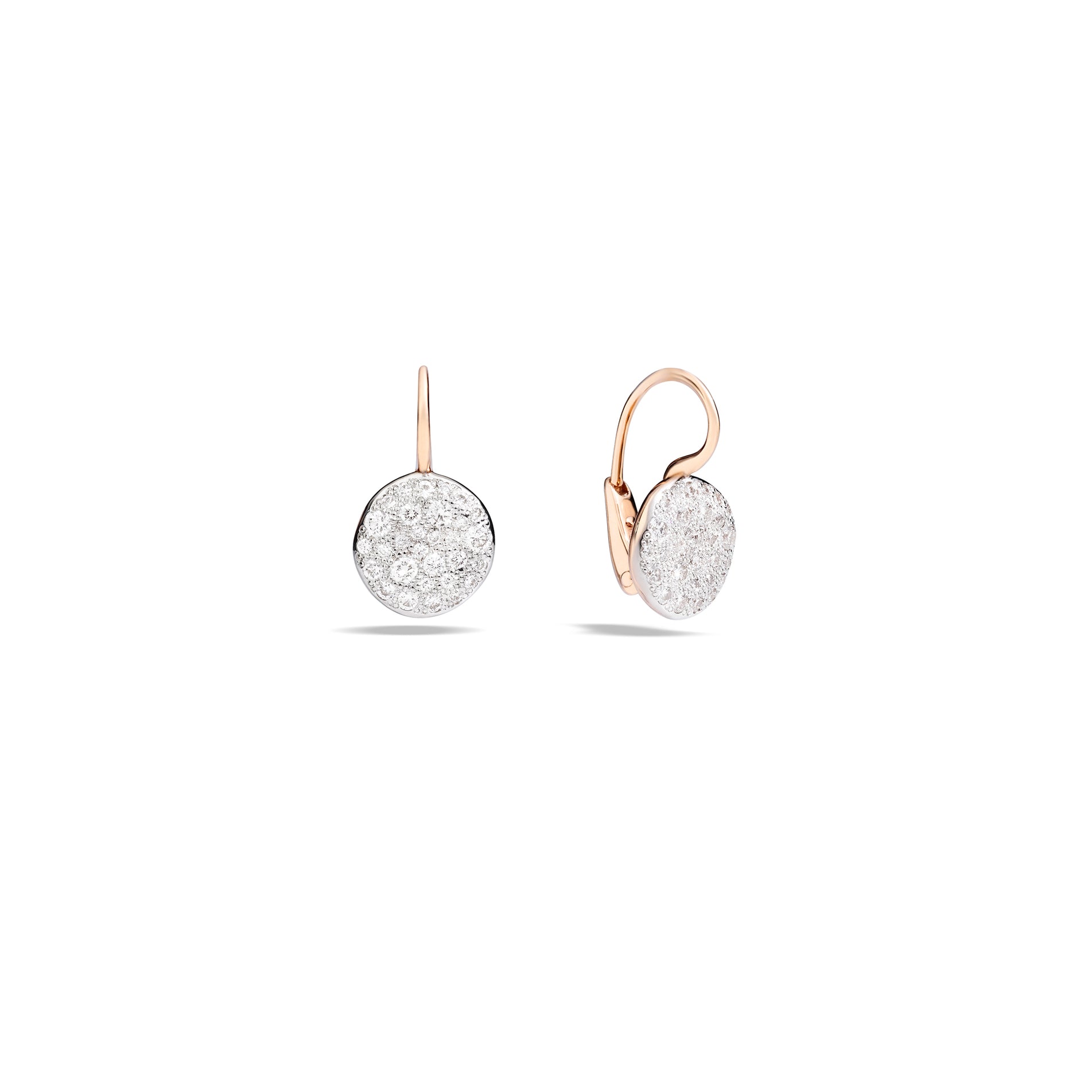 Sabbia Earrings in 18k Rose Gold with Pave Diamonds - Orsini Jewellers NZ