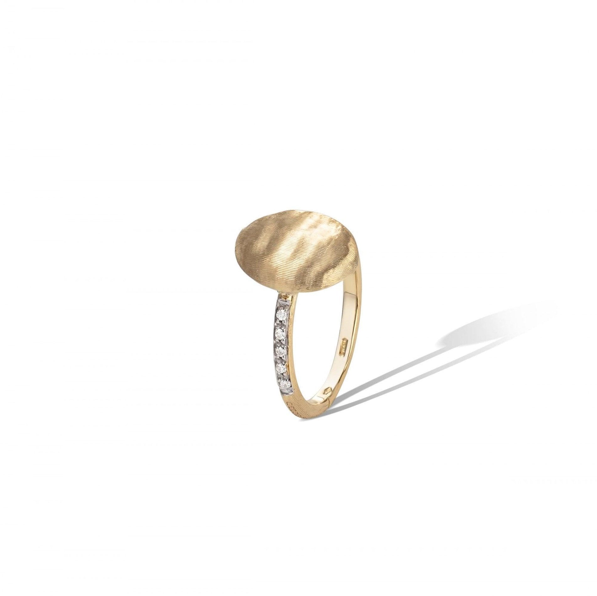 Siviglia Ring in 18k Yellow Gold with Diamonds Vertical - Orsini Jewellers NZ