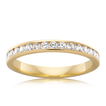 Women&#39;s Small Yellow Gold Wedding Ring with Channel Set Diamonds - Orsini Jewellers