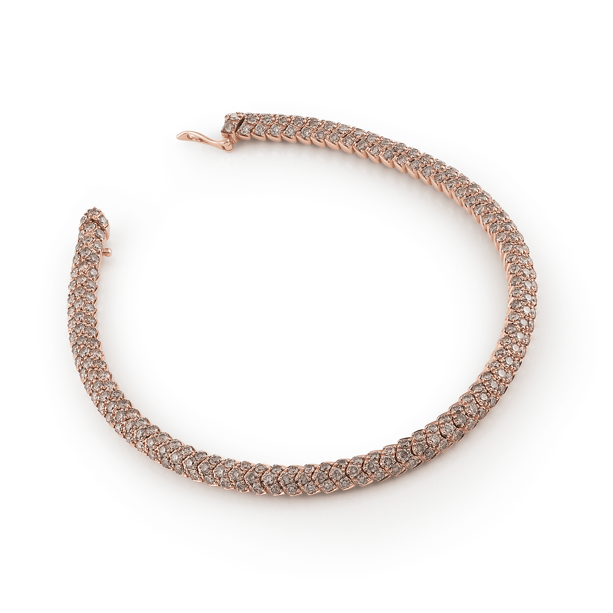 Al Coro Amori Bracelet in 18k Rose Gold with Brown Diamonds - Orsini Jewellers NZ