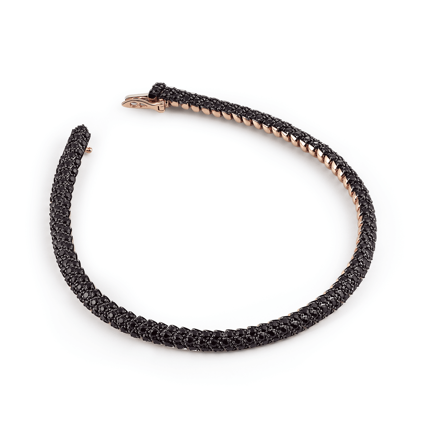 Al Coro Amori Bracelet in 18k Rose Gold with Black Sapphires - Orsini Jewellers NZ