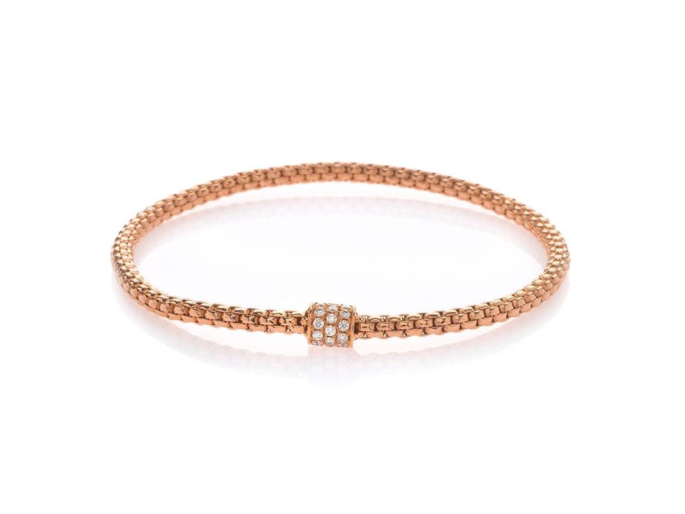 Hulchi Belluni Tresore Stretch Bracelet in 18k Gold with 23 Diamonds - Orsini Jewellers NZ
