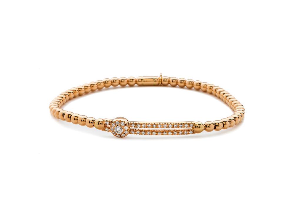 Hulchi Belluni Tresore Stretch Bracelet in 18k Gold with 43 Diamonds - Orsini Jewellers NZ