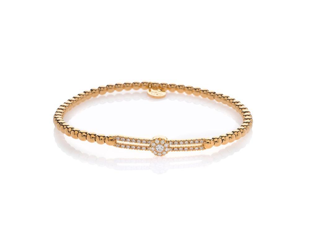 Hulchi Belluni Tresore Stretch Bracelet in 18k Gold with 43 Diamonds - Orsini Jewellers NZ