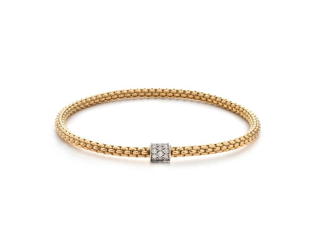 Hulchi Belluni Tresore Stretch Bracelet in 18k Gold with 23 Diamonds - Orsini Jewellers NZ