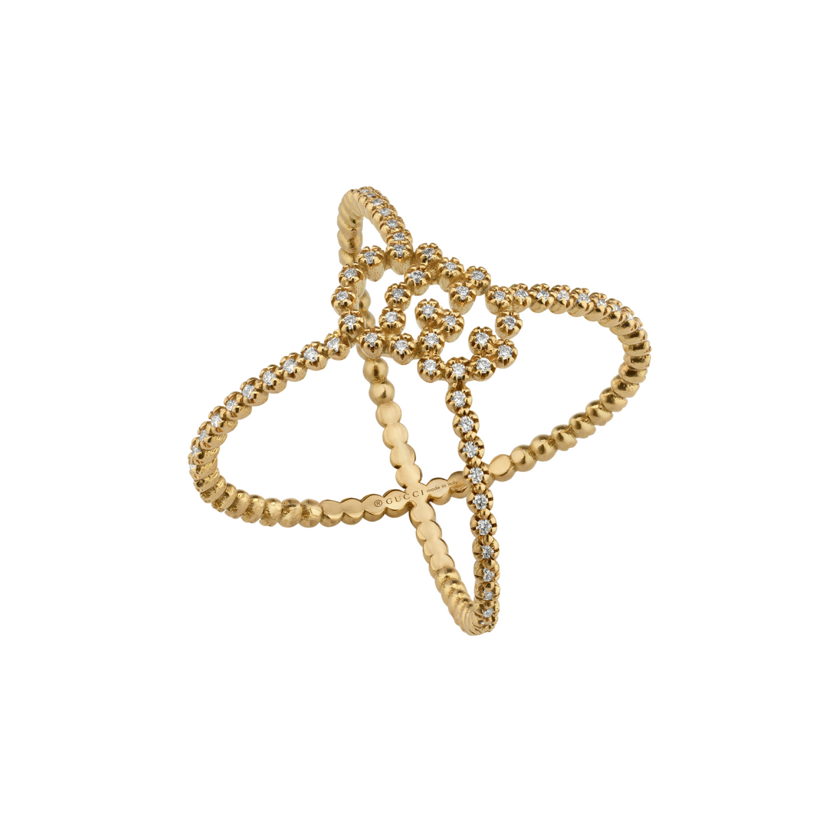 Gucci GG Running Ring in 18k Yellow Gold with Diamonds - Orsini Jewellers NZ