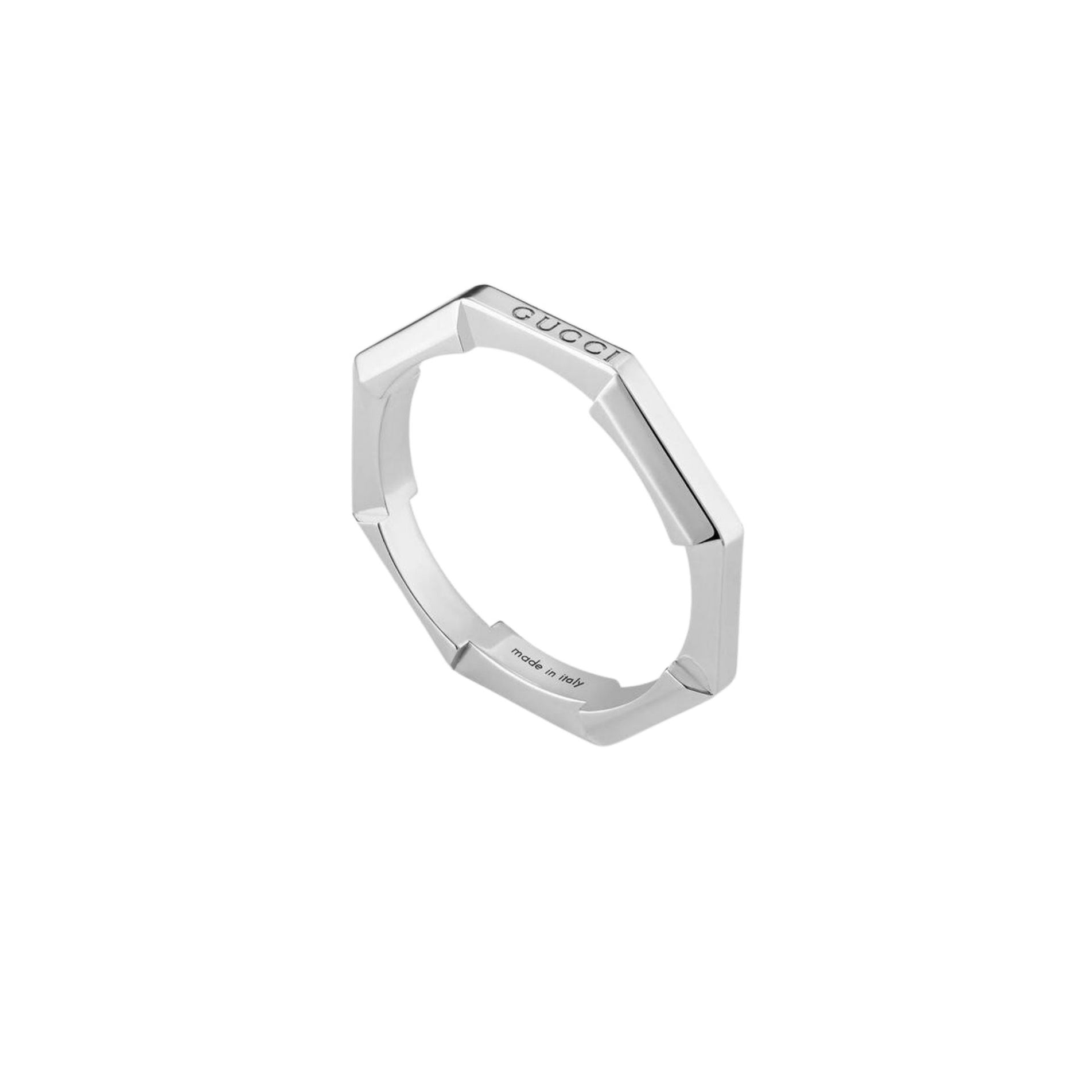 Gucci Link to Love Ring in 18k White Gold (3mm) - Orsini Jewellers NZ