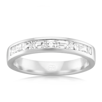 Women&#39;s Medium White Gold Alternate Diamond Wedding Ring - Orsini Jewellers