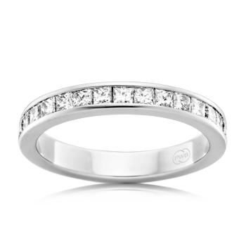 Women&#39;s Medium White Gold Princess Cut Diamond Wedding Ring - Orsini Jewellers