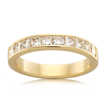 Women's Large Yellow Gold Princess Cut Diamond Wedding Ring - Orsini Jewellers