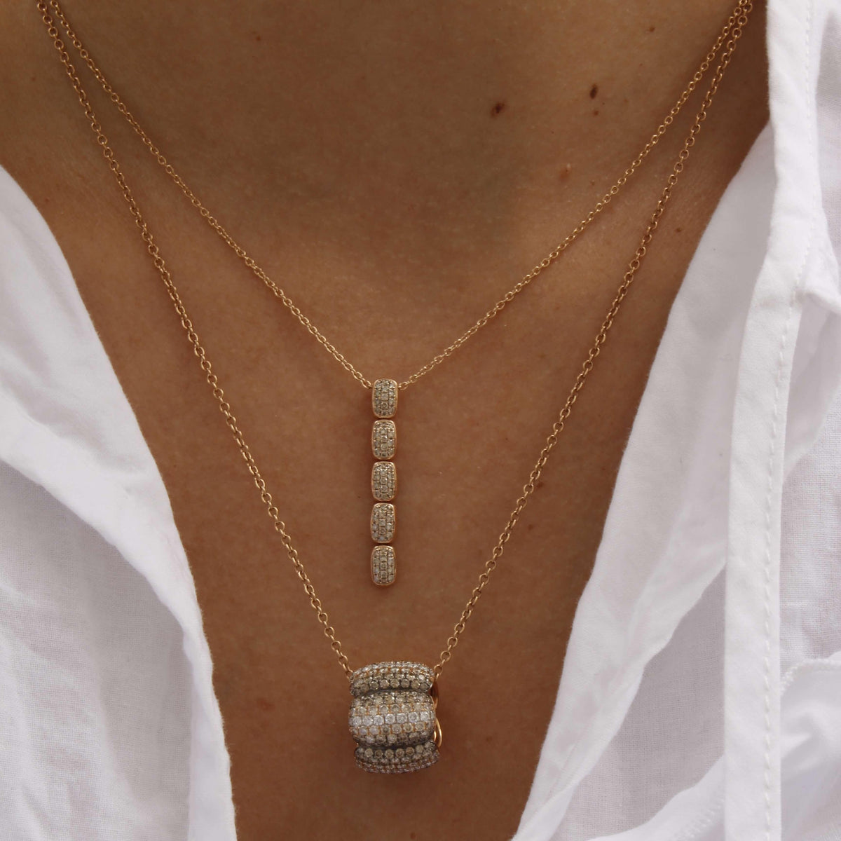 Al Coro La Piazza Pendant Diamonds 18k Rose Gold - Orsini Jewellers