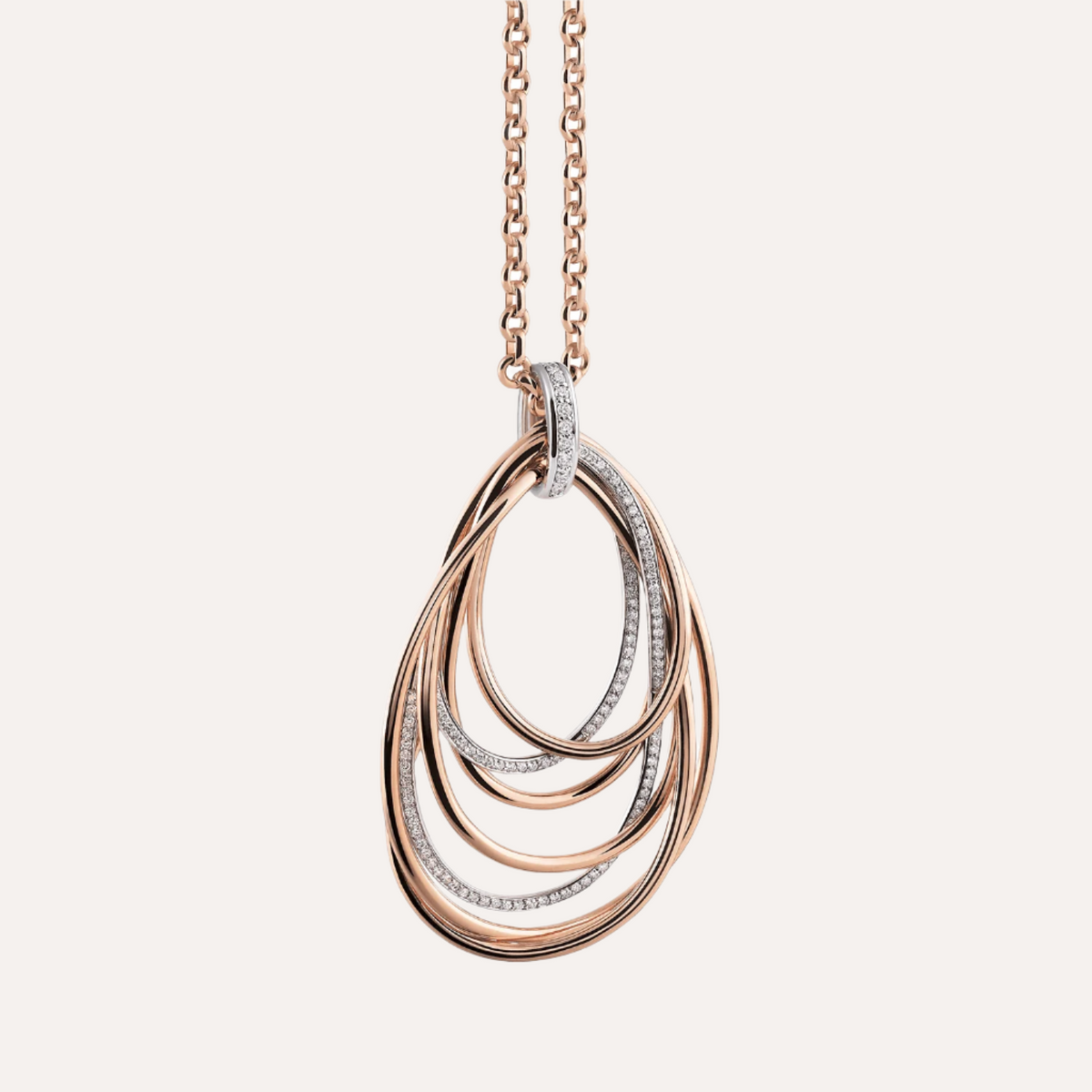 Al Coro Mezzaluna Pendant in 18k Gold with Diamonds - Orsini Jewellers