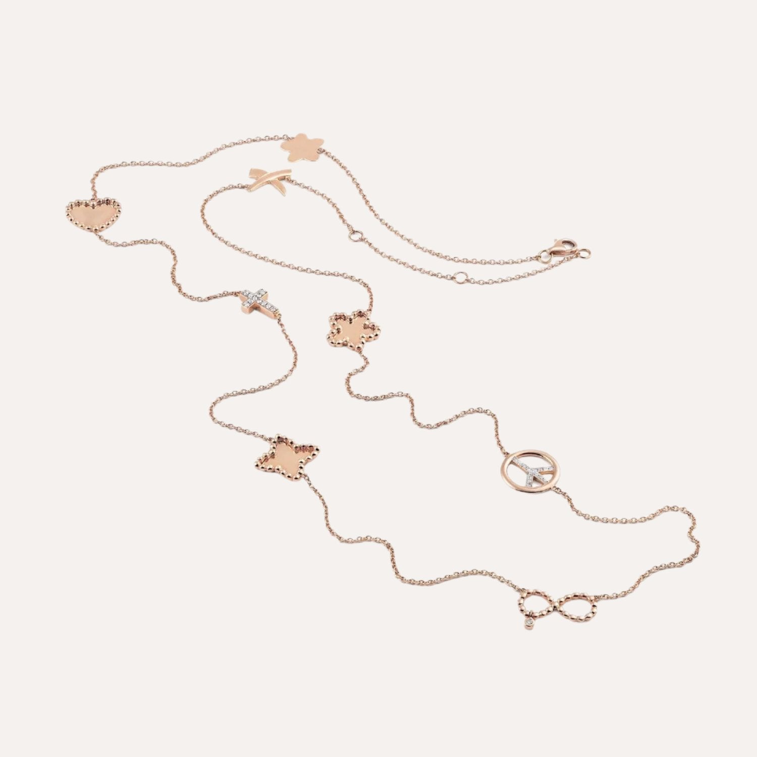 Al Coro Palladio Necklace in 18k Rose Gold with Black Sapphire and Diamonds - Orsini Jewellers