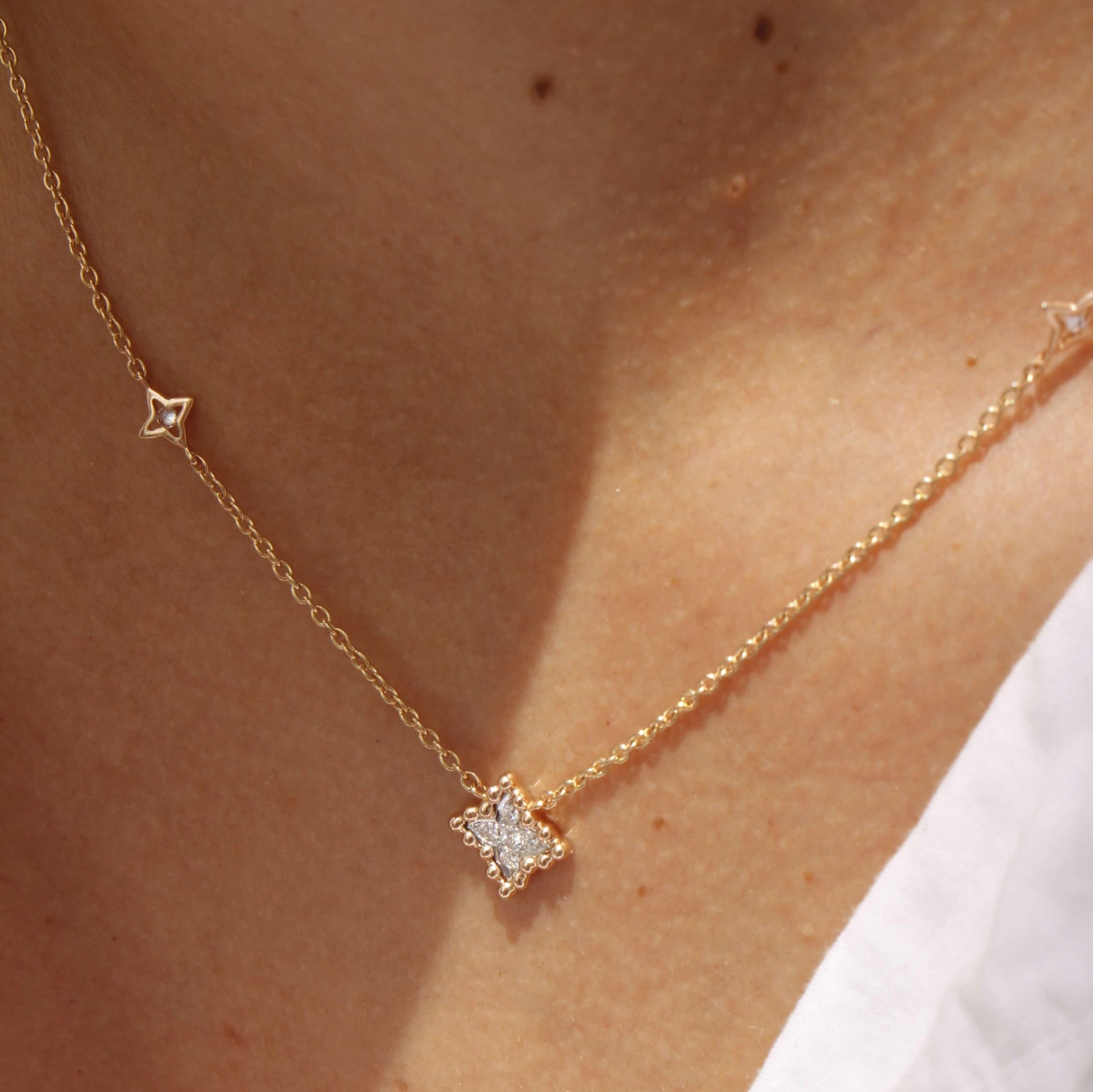 Al Coro Palladio Star Necklace Diamonds 18k Gold - Orsini Jewellers