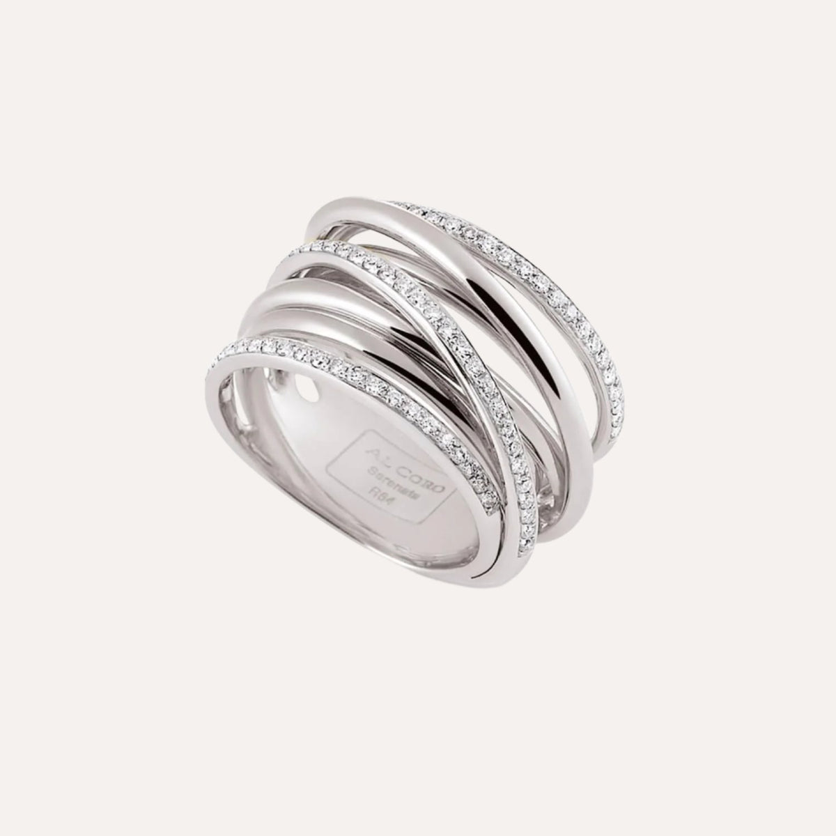Al Coro Serenata Ring Three Diamond Bands 18k Gold - Orsini Jewellers