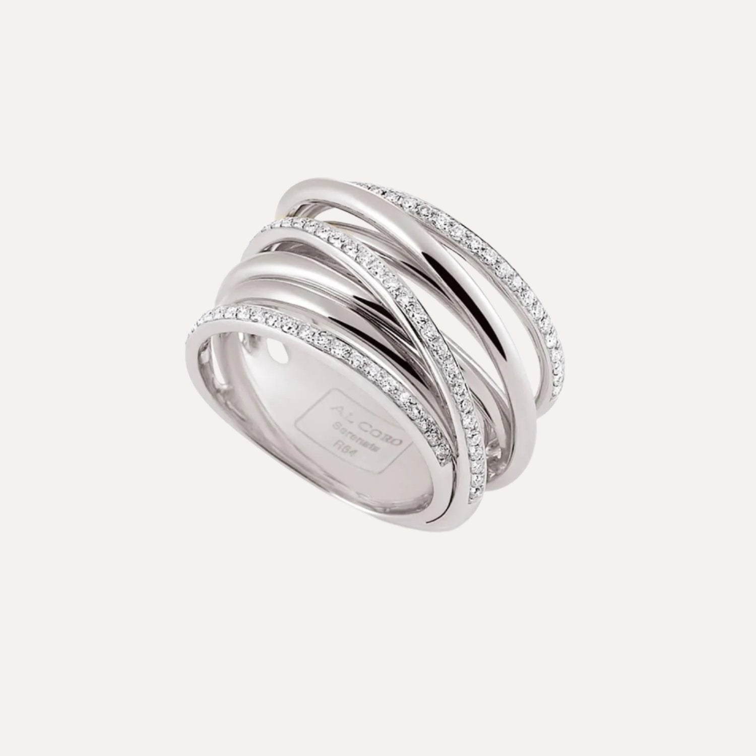 Al Coro Serenata Ring Three Diamond Bands 18k Gold - Orsini Jewellers
