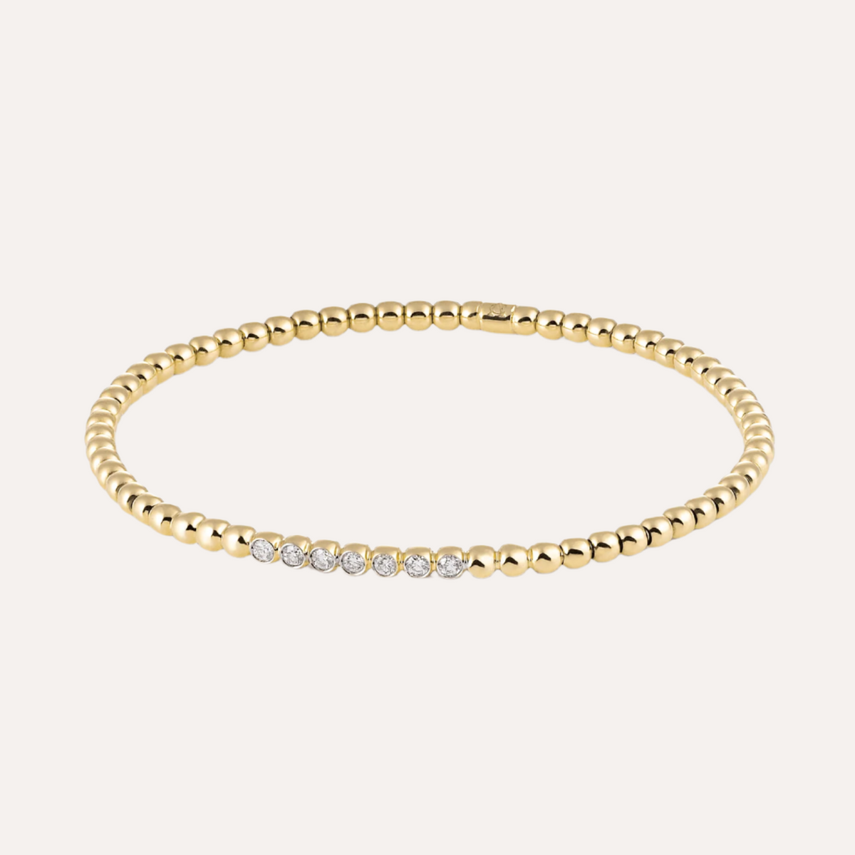 Al Coro Stretchy Bracelet in 18k Yellow Gold with 7 Diamonds - Orsini Jewellers