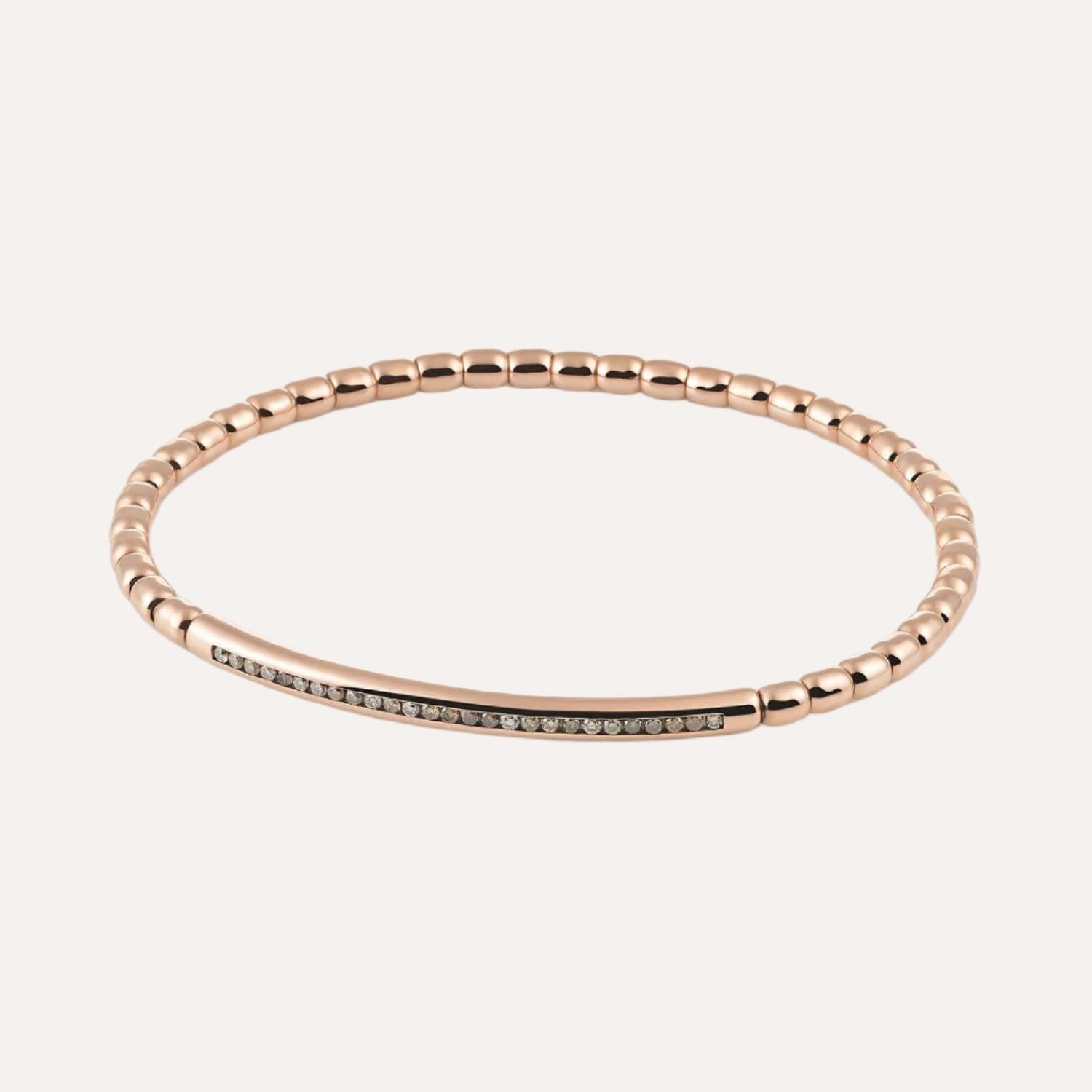 Al Coro Stretchy Men's Bracelet in 18k Rose Gold with Brown Diamonds - Orsini Jewellers