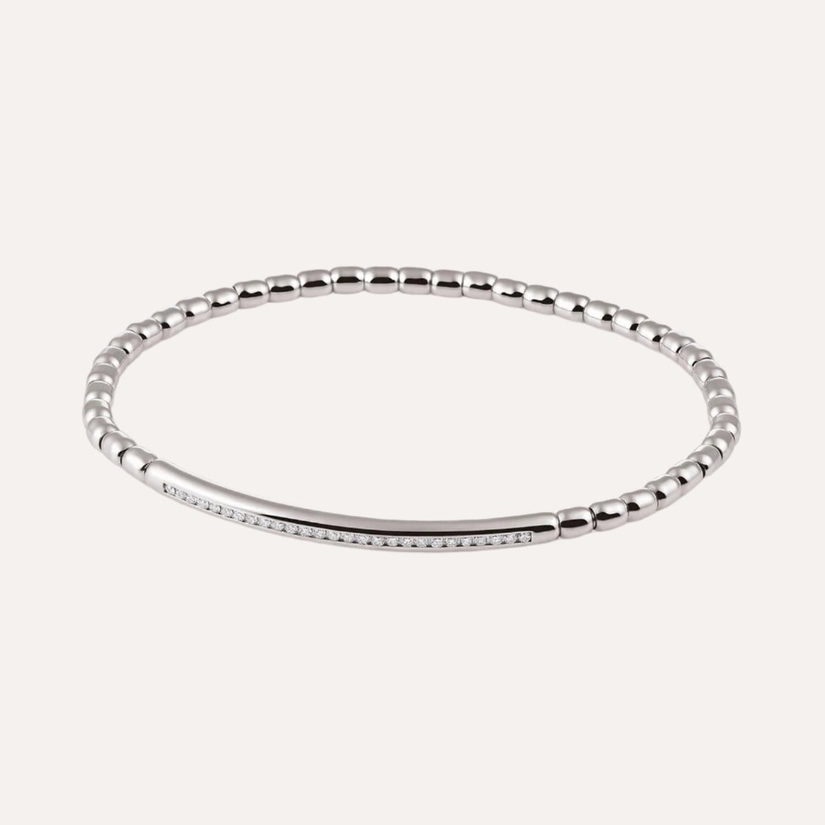 Al Coro Stretchy Men&#39;s Bracelet in 18k White Gold with Diamonds - Orsini Jewellers