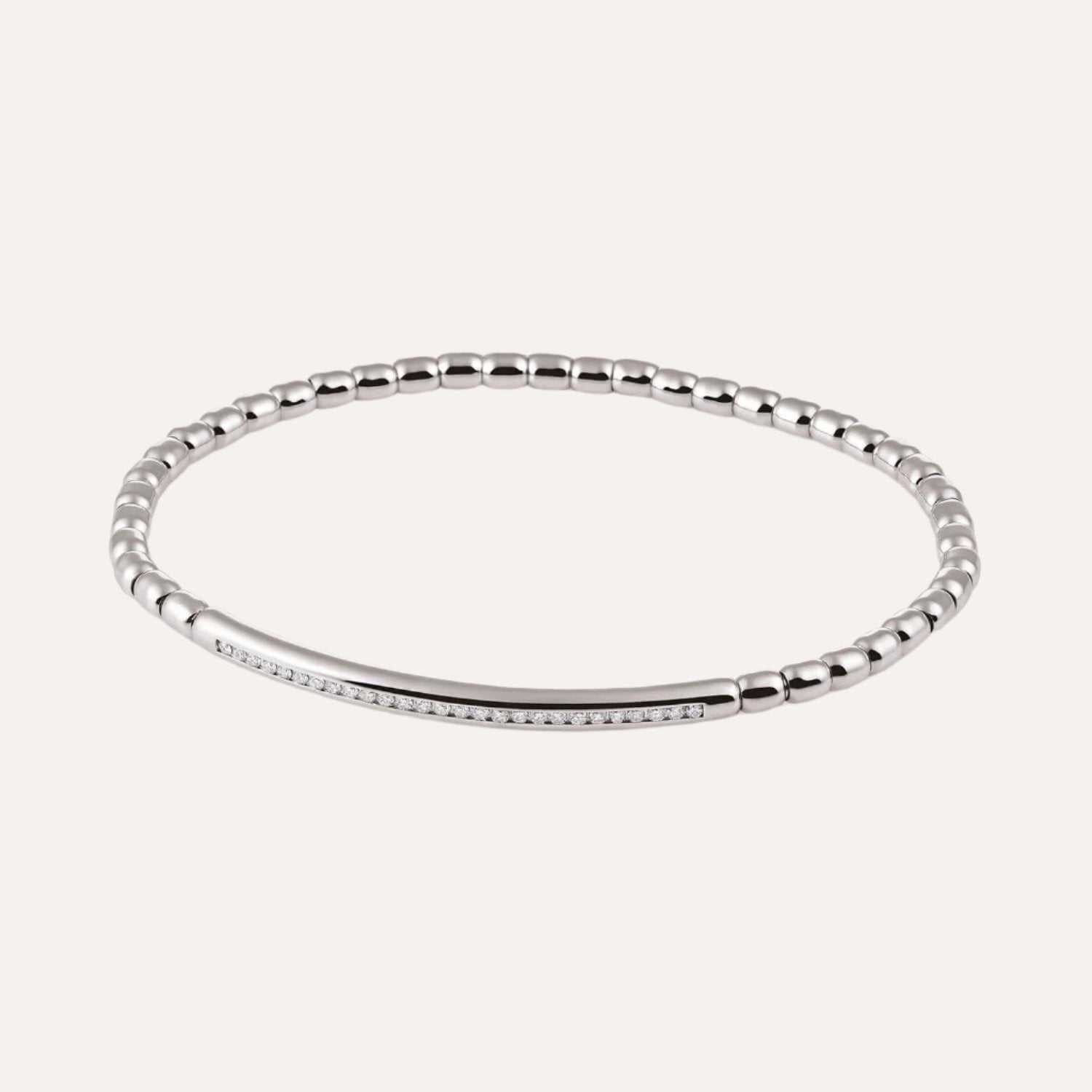 Al Coro Stretchy Men's Bracelet in 18k White Gold with Diamonds - Orsini Jewellers