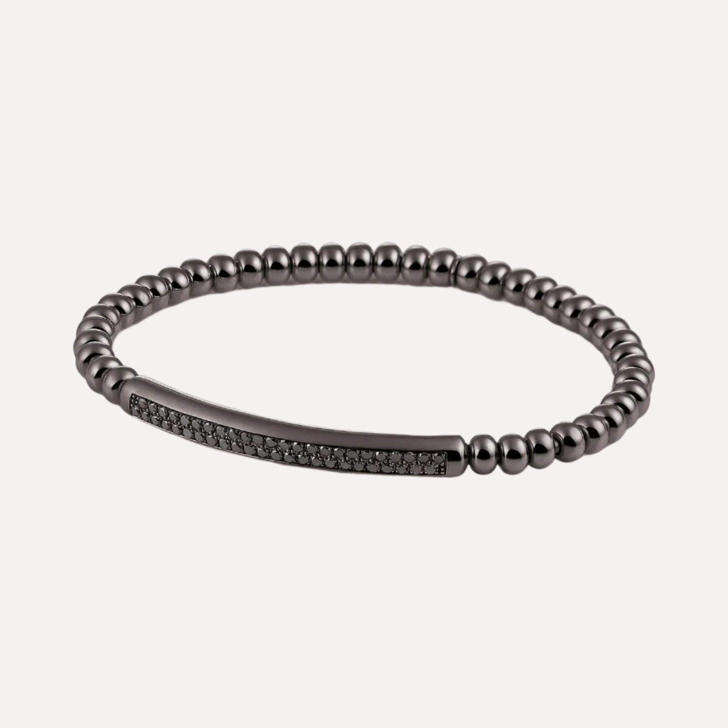 Al Coro Stretchy Men's Bracelet with Double Black Sapphires - Orsini Jewellers
