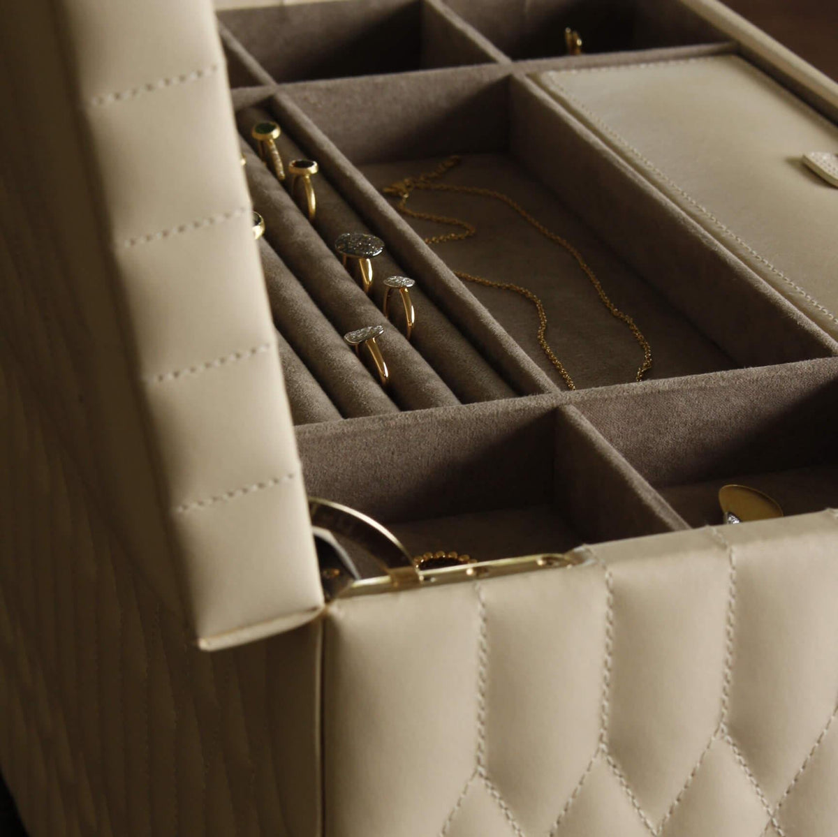 Caroline Ivory Coloured Extra Large Jewellery Case - Orsini Jewellers