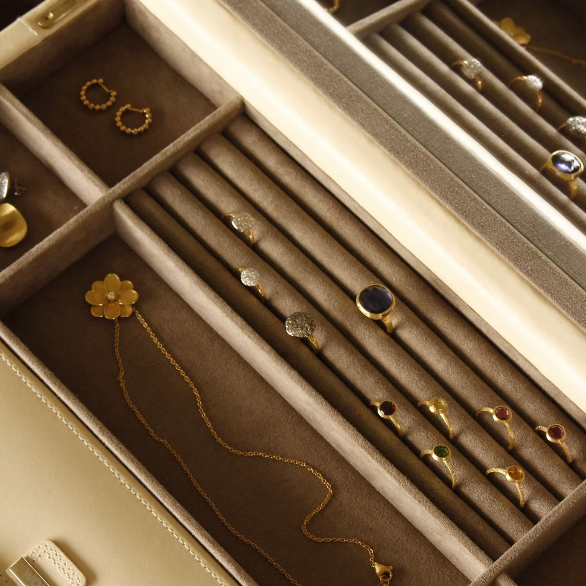 Caroline Ivory Coloured Extra Large Jewellery Case - Orsini Jewellers