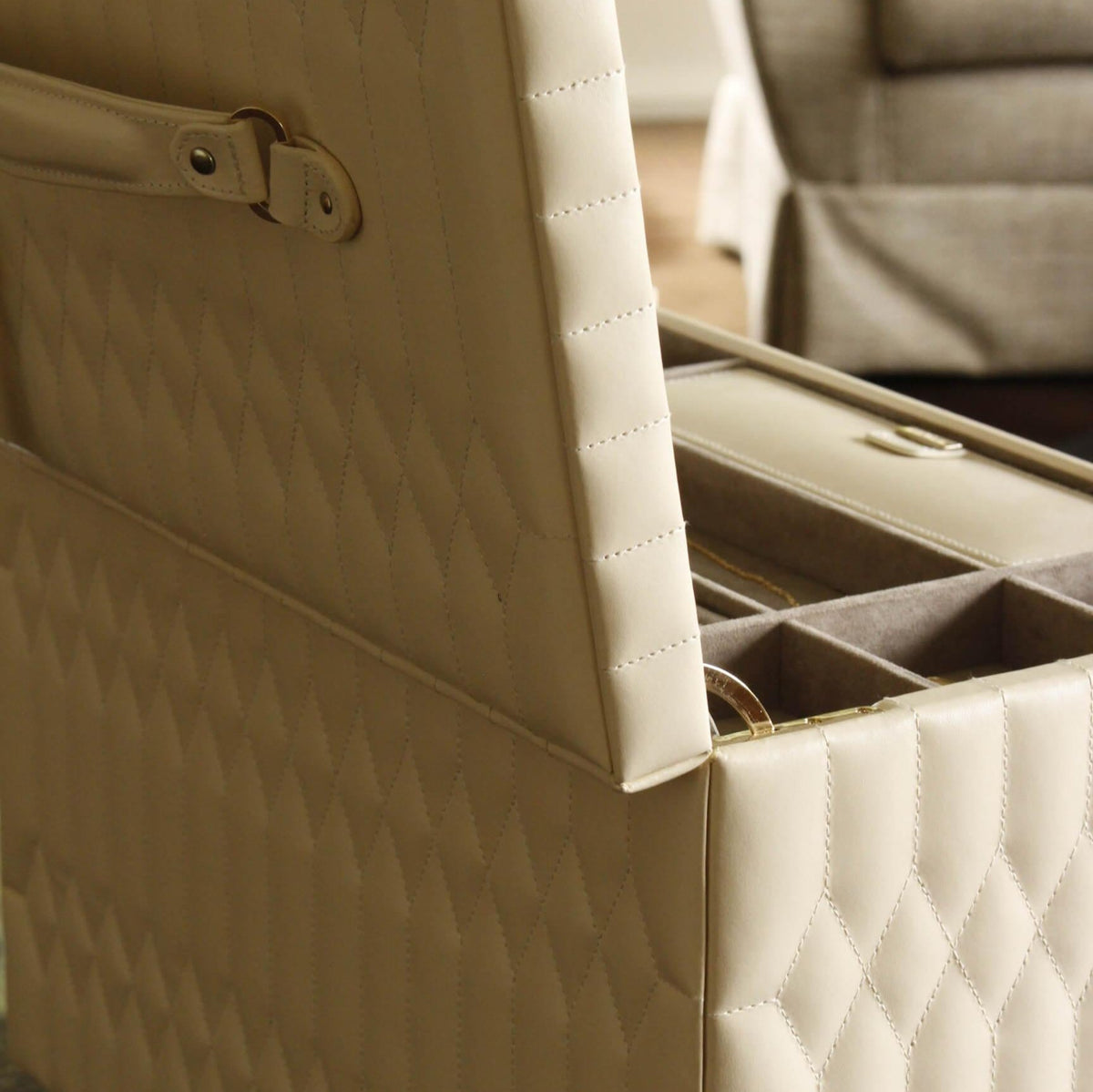 Caroline Ivory Coloured Extra Large Jewellery Case - Orsini Jewellers