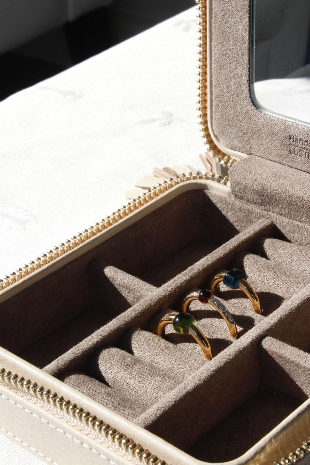Caroline Ivory Coloured Travel Case - Orsini Jewellers