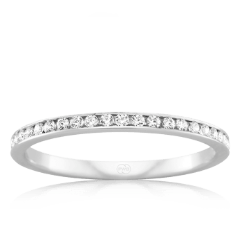 Extra small white gold wedding ring with channel set diamonds - Orsini Jewellers