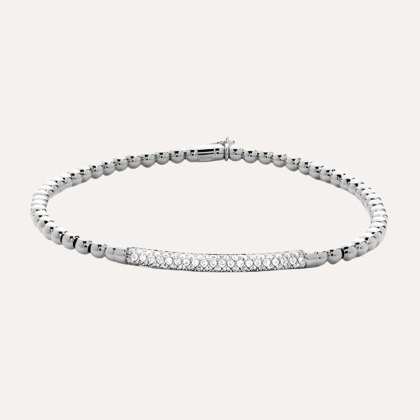 Hulchi Belluni Tresore 18k White Gold Diamond Stretch Bracelet - Orsini Jewellers